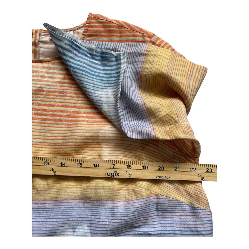 NWT J. Jill Love Linen Tunic Top Women 1X Floral Sunset Blouse 3/4 Sleeves Linen - Picture 9 of 11